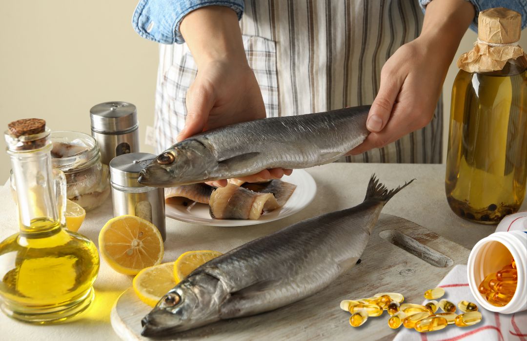 Choisir Oméga 3 de qualité - Nutrixielle Femme préparant une routine santé avec des oméga 3 de qualité