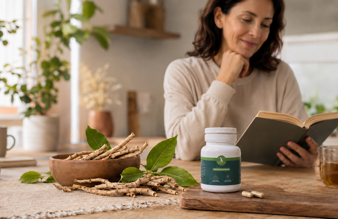 Flacon d’Ashwagandha Nutrixielle avec racines de Withania somnifera