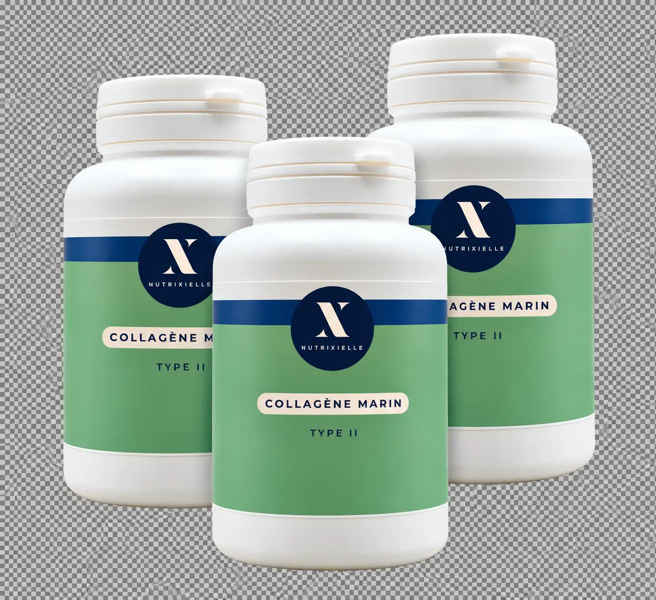3 flacons de Collagène marin Type II Nutrixielle - 90 jours
