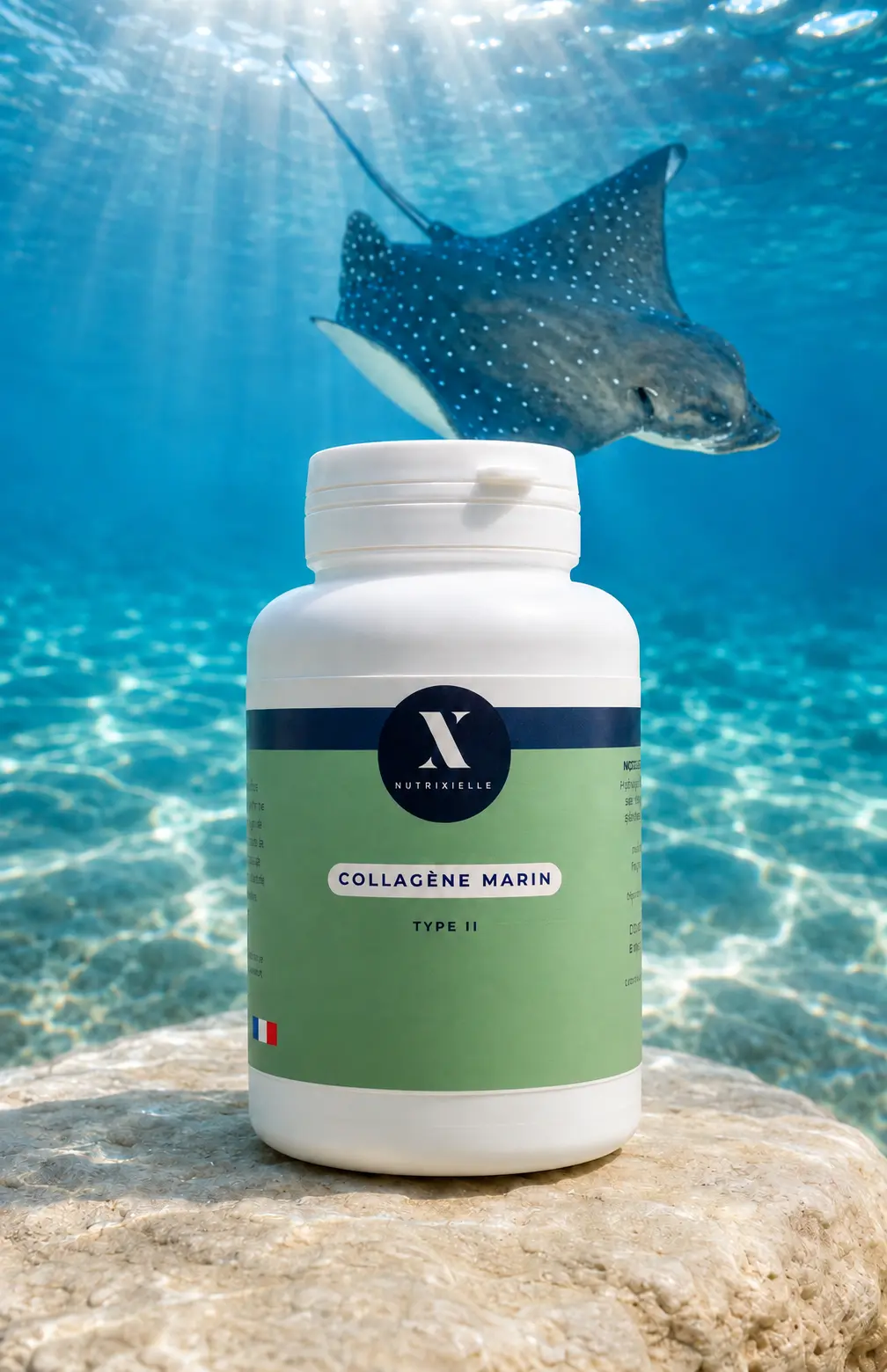 Collagène_marin_hydrolysé_type_2_raie Flacon collagène type II marin hydrolysé - Nutrixielle & Cartidyss