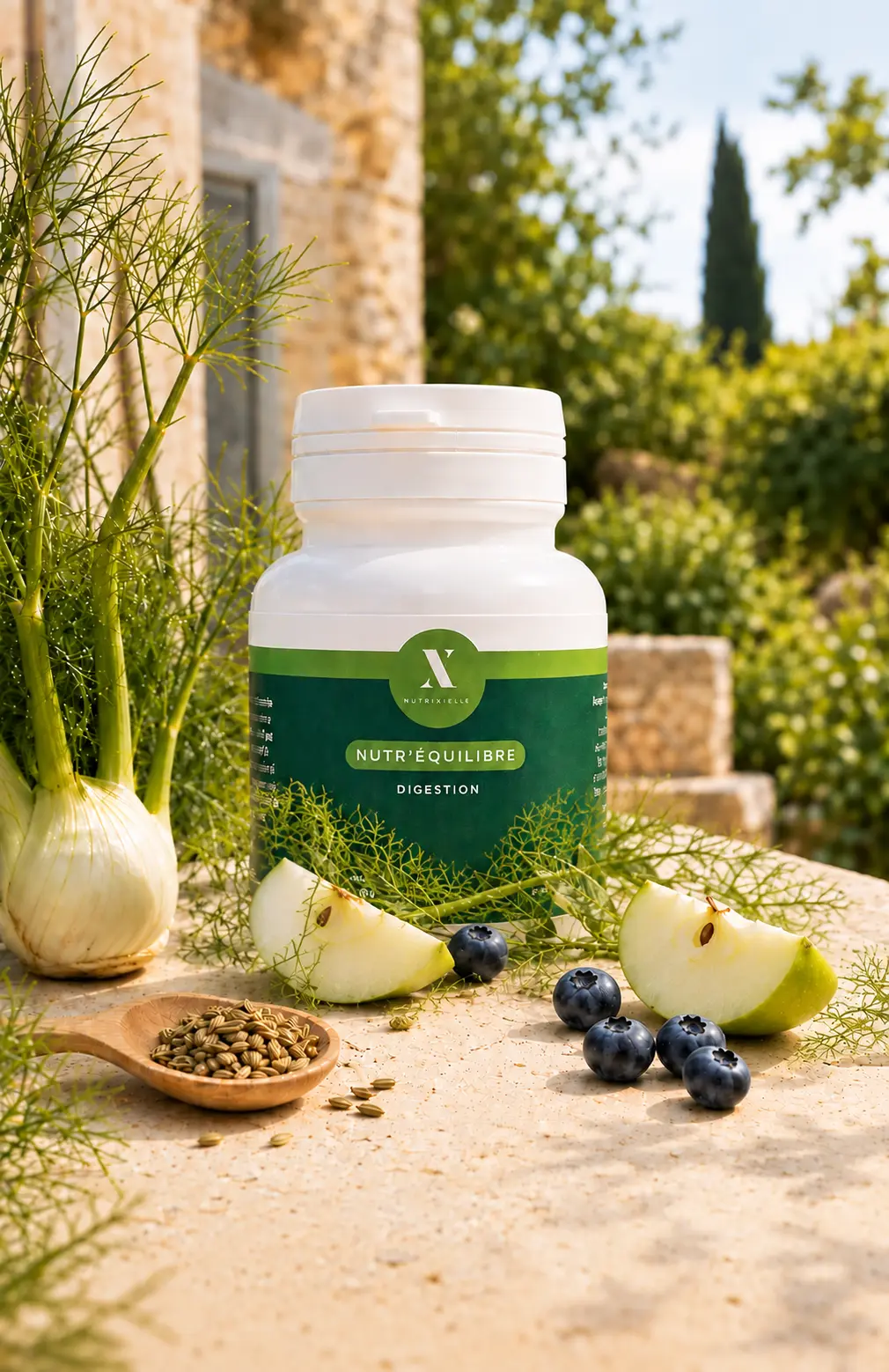 Nutr’Équilibre – Fenouil, myrtille et pomme Nutr’Équilibre Nutrixielle avec fenouil, myrtilles et pomme